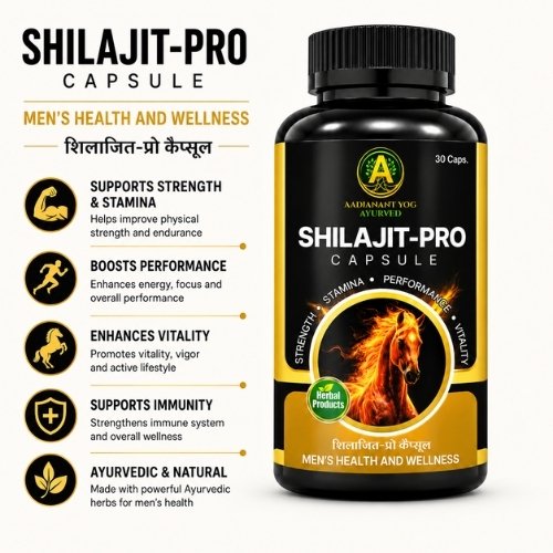 Shilajit-Pro Capsule | Ayurvedic Men's Vitality & Wellness Supplement | Energy, Stamina & Performance Support | 30 Capsules - Image 3