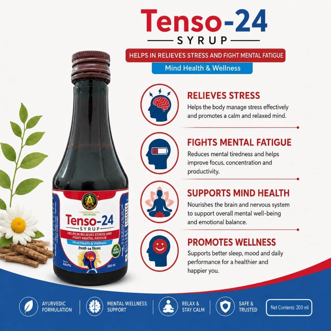 Tenso-24 Syrup – Ayurvedic Stress & Mental Wellness Syrup 200ml - Image 3