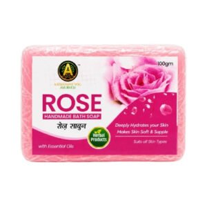 Rose Handmade Bath Soap with Essential Oils | Deep Hydration & Soft Skin Care Soap | 100g