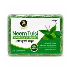 Neem Tulsi Handmade Bath Soap with Essential Oils | Herbal Skin Cleansing & Refreshing Soap | 100g