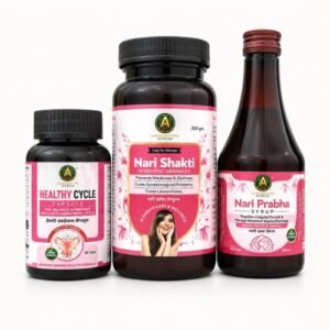 Women's Wellness Combo Pack | Healthy Cycle Capsule + Nari Shakti Granules + Nari Prabha Syrup | Complete Ayurvedic Women's Health Care Kit