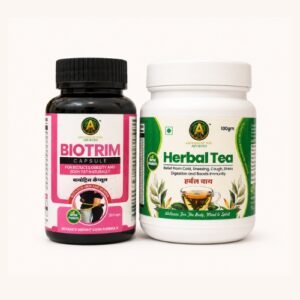 Weight Management Combo | BioTrim Capsule 30 Capsules + Herbal Tea 100g | Ayurvedic Fat Management & Wellness Support