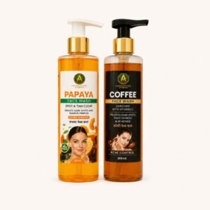 Face Care Combo | Papaya Face Wash 200ml + Coffee Face Wash 200ml | Tan Removal, Deep Cleansing & Acne Care for Men & Women